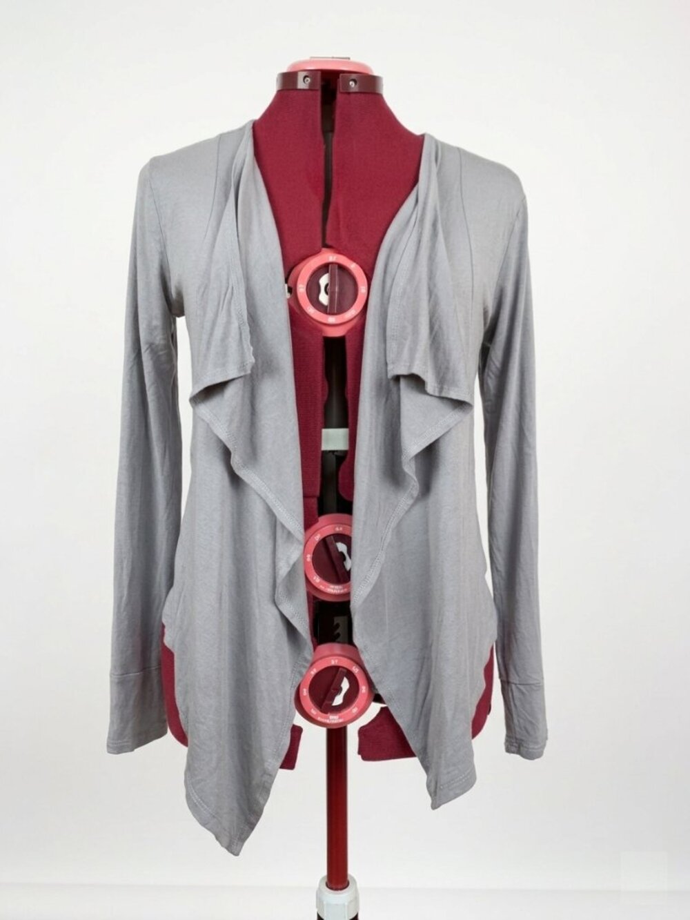 COLORI - Heather Gray Waterfall Open-Front Drape Cardigan